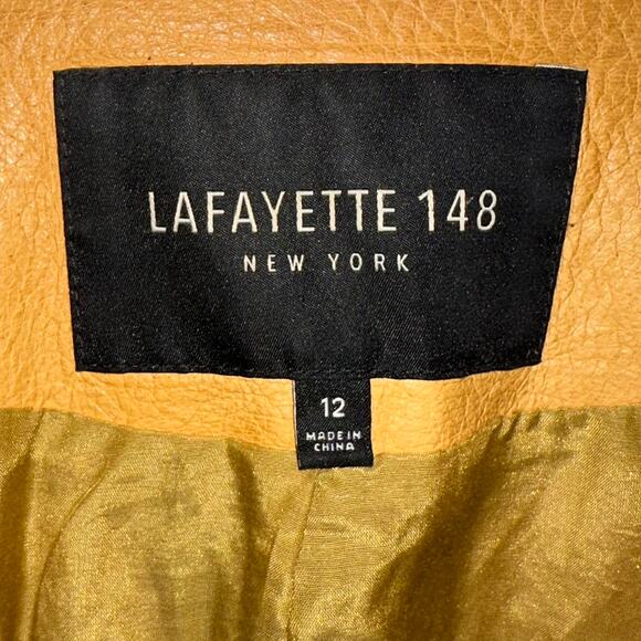 Lafayette 148 Genuine Leather Jacket Size 12 *Flawed - Picture 3 of 14